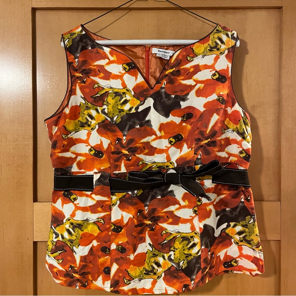 Super cute sleeveless lined top, Appraisal L